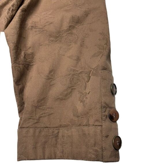 Vintage Bestow Wear Brown Two Piece Set Floral Jacquard Pants Set XL - Picture 4 of 13